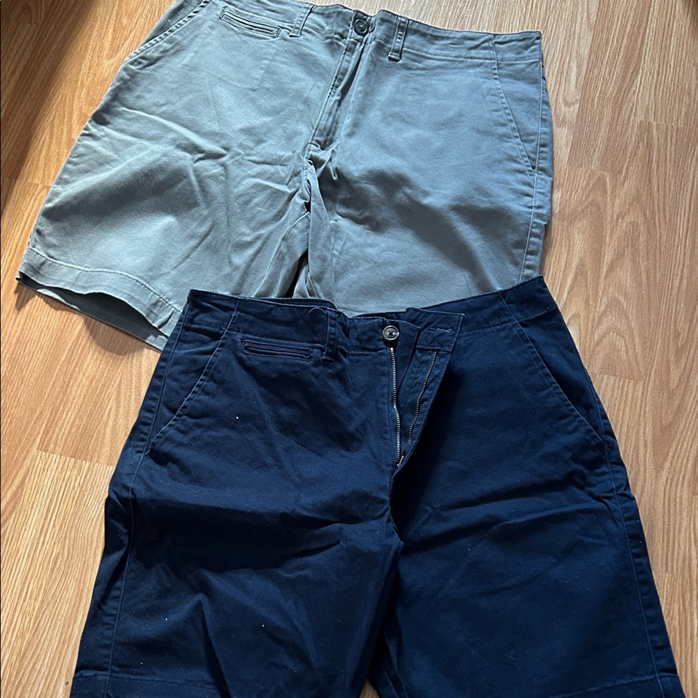 George Men's Flat Front Shorts - Light Gray and Dark Blue